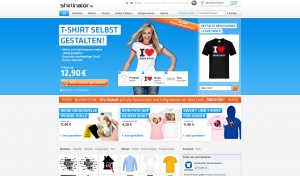 Startseite von Shirtinator