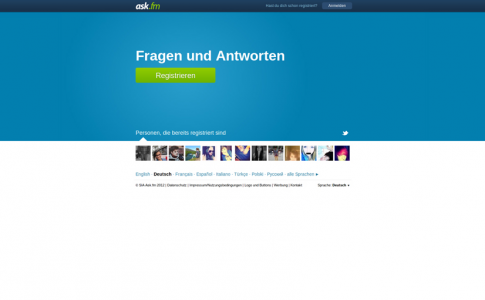 ask.fm Startseite