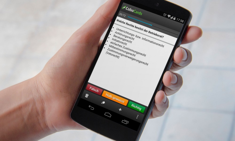 Mit der CoboCards App bequem überall lernen.